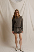 Layla French Terry Sweat Shorts - Dark Olive