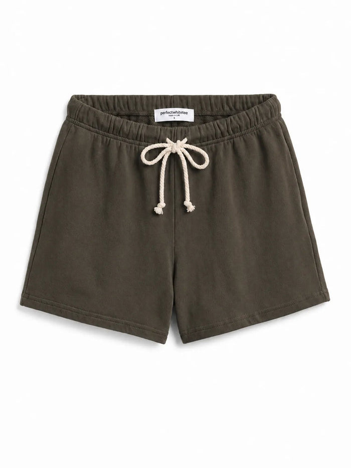 Layla French Terry Sweat Shorts - Dark Olive