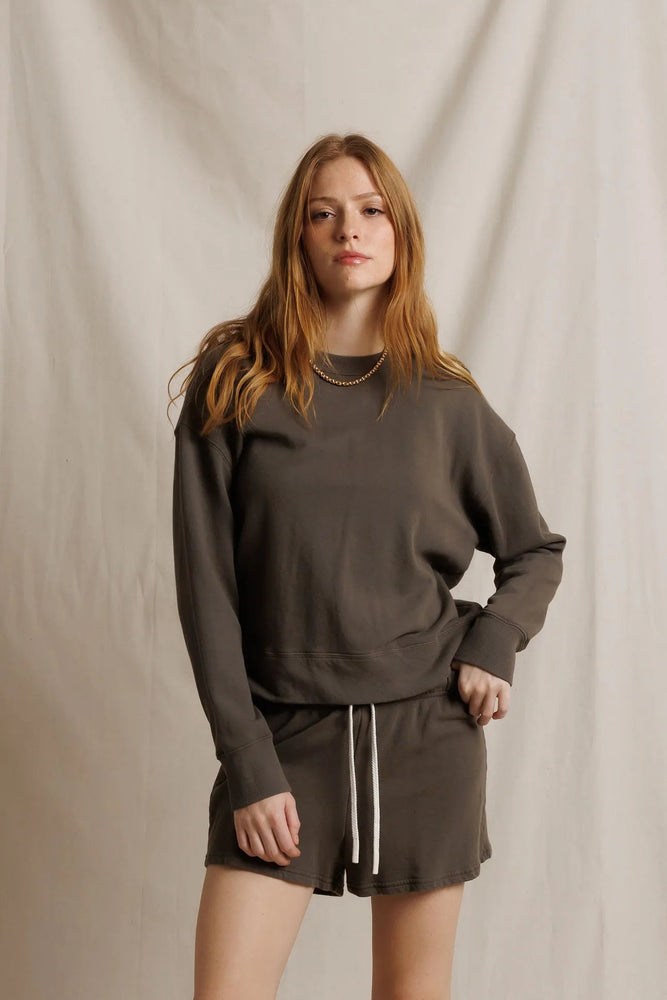 Layla French Terry Sweat Shorts - Dark Olive