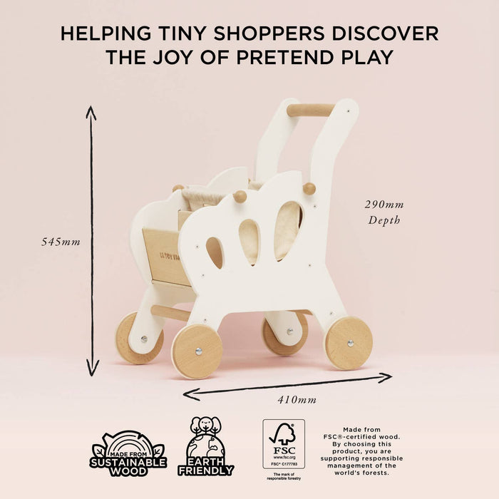 Le Toy Van - Shopping Grocery Trolley & Bag-Pretend Play-Posh Baby