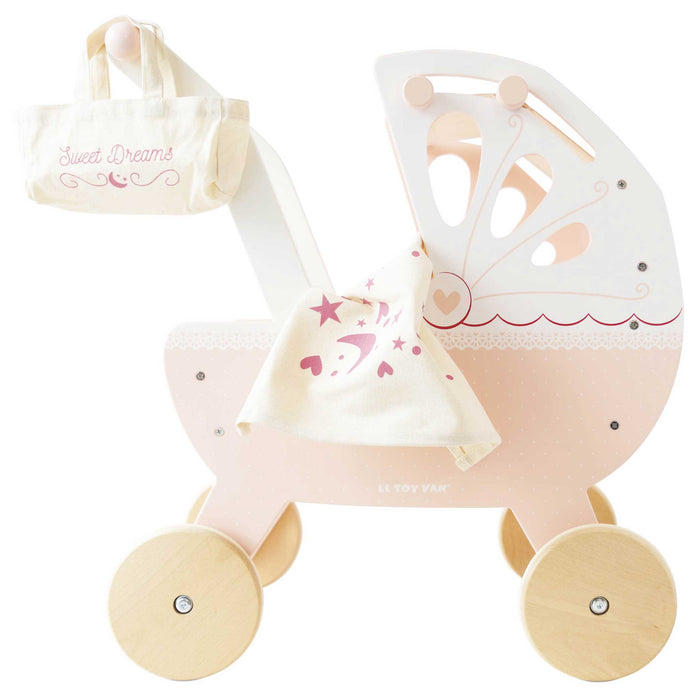 Le Toy Van - Retro Wooden Doll Stroller-Pretend Play-Posh Baby