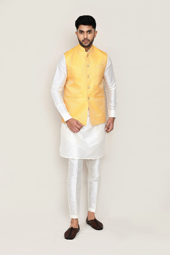 Lemon Yellow Jacquard