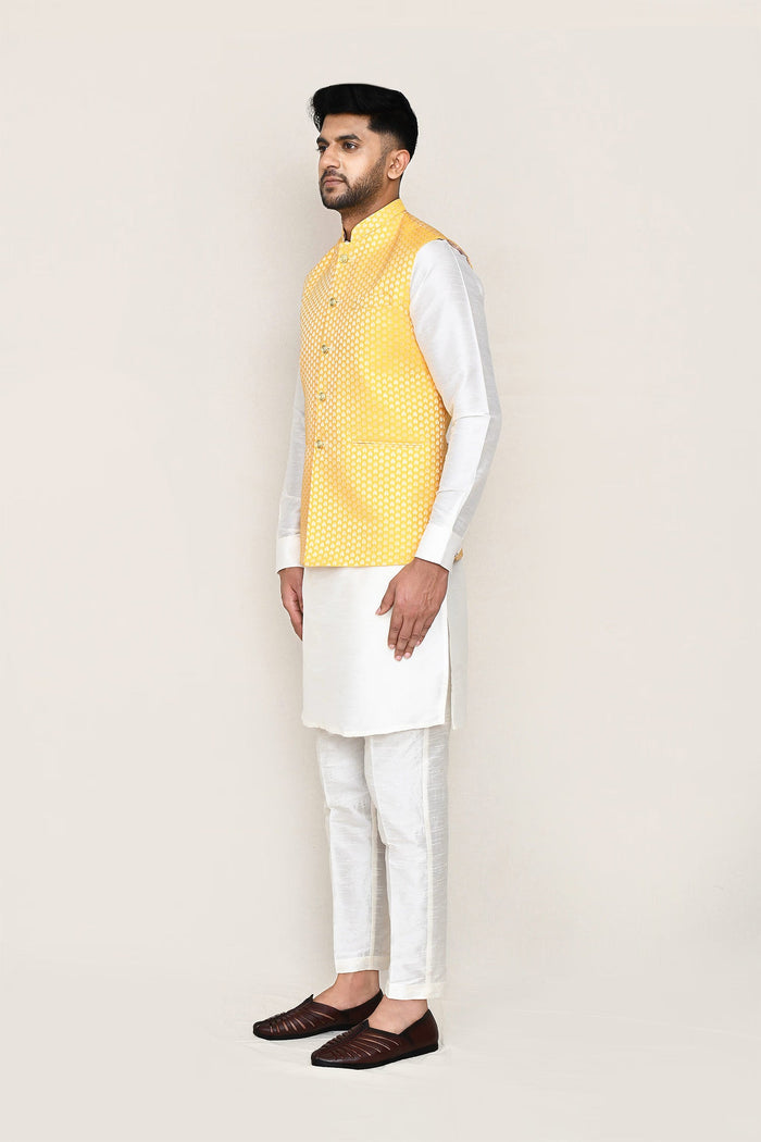 Lemon Yellow Jacquard