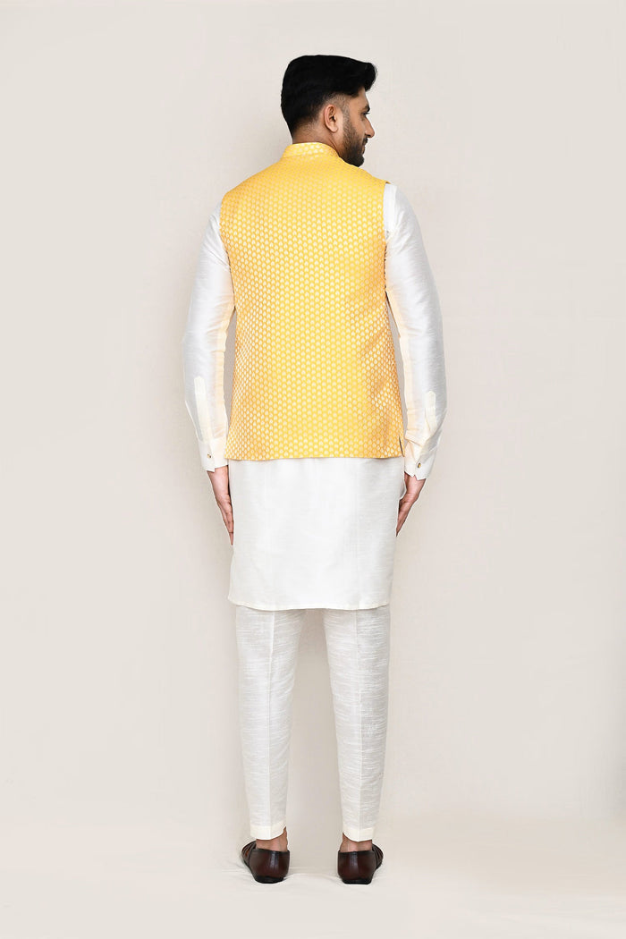 Lemon Yellow Jacquard