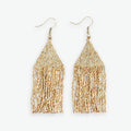 Lexie Solid Beaded Fringe Earrings Gold