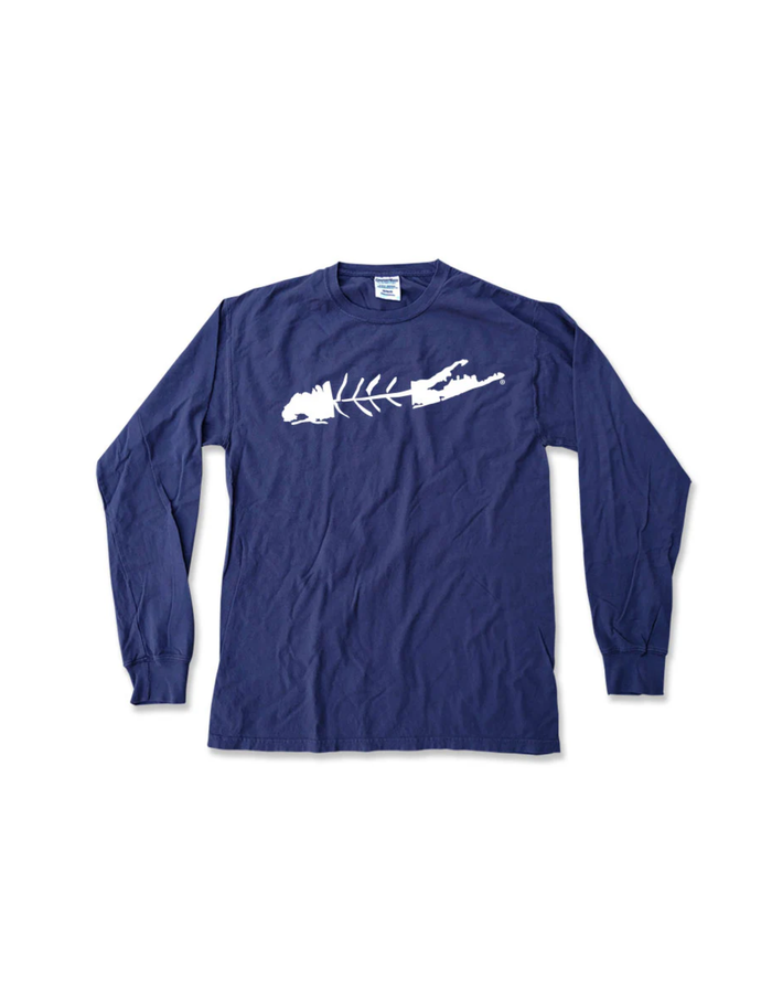 LI Fish Long Sleeve Crew in Navy - Madison's Niche