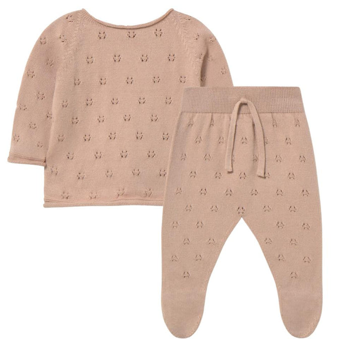 Li & Me - Pointelle Knit Top & Pant Set - Blushed-Sets-Newborn (1M)-Posh Baby