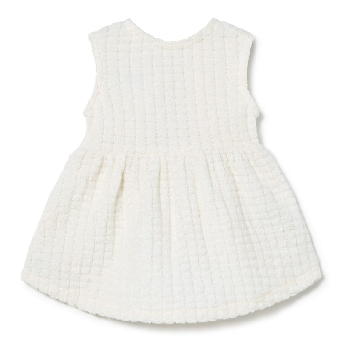Li & Me - Terry Tank Dress - Cream-Dresses-3M-Posh Baby