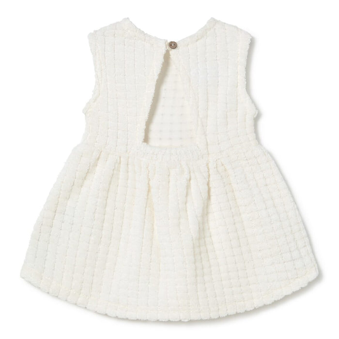 Li & Me - Terry Tank Dress - Cream-Dresses-3M-Posh Baby