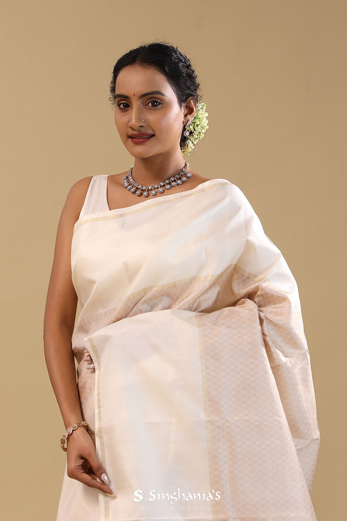 Light Brown Kanjivaram Tissue Saree