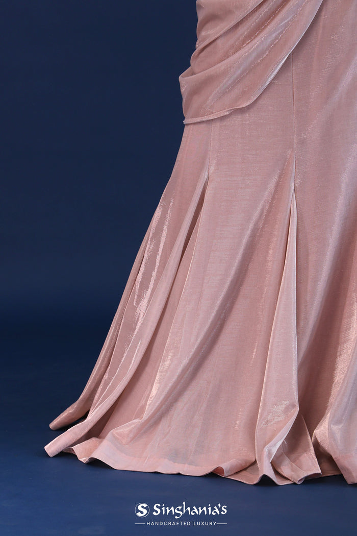 Light Pastel Pink Soft Shimmer Drape Saree