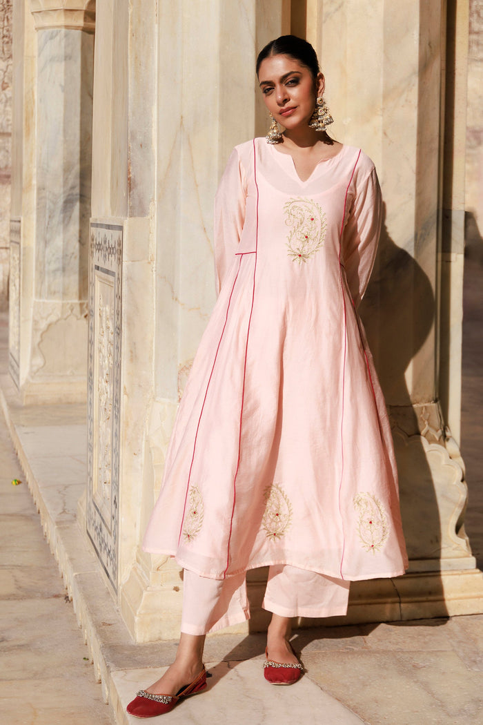 Light Pink Chanderi Kurta Set