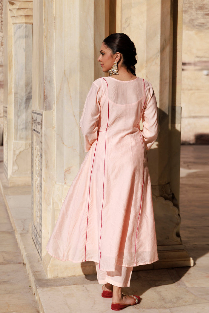 Light Pink Chanderi Kurta Set