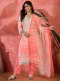 Light Pink Embroidered Cotton Kurta Set