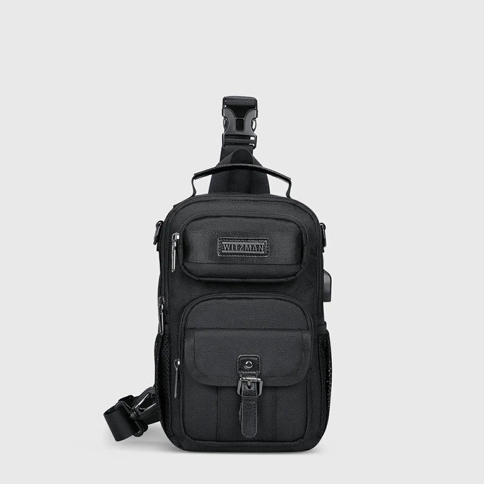 Lightweight Convertible Travel Sling Bag Backpack witzman black bag daily bag for men
