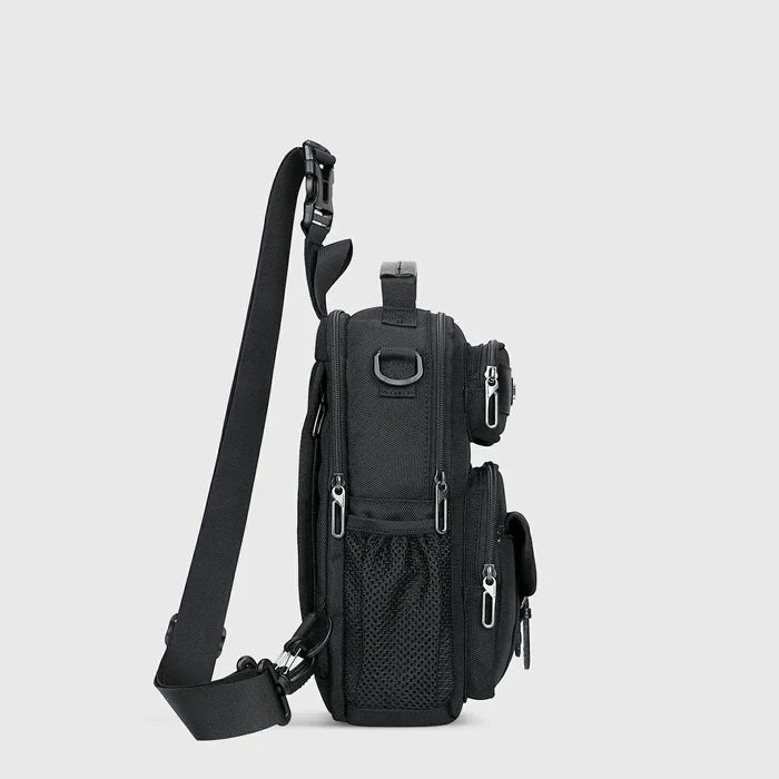 Lightweight Convertible Travel Sling Bag Backpack, side profile and slim size