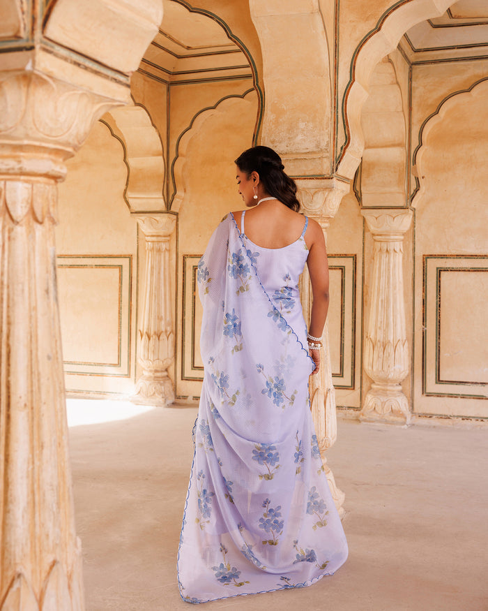 Lilac Floral Print Cotton Cami Dress
