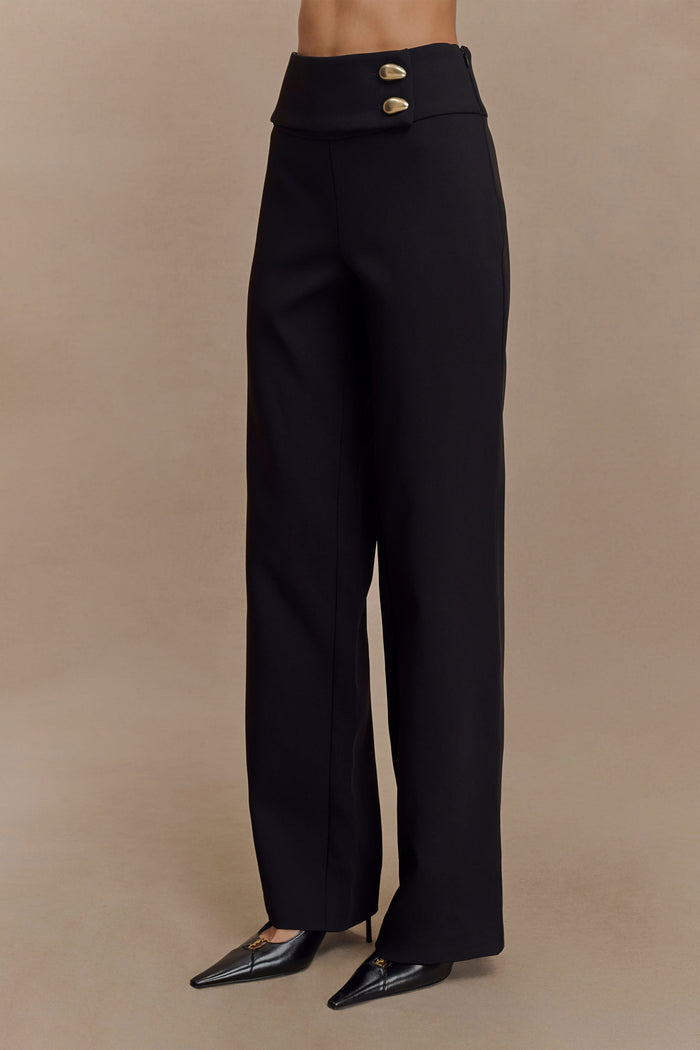 Lindie Straight Leg Suiting Pants - Black