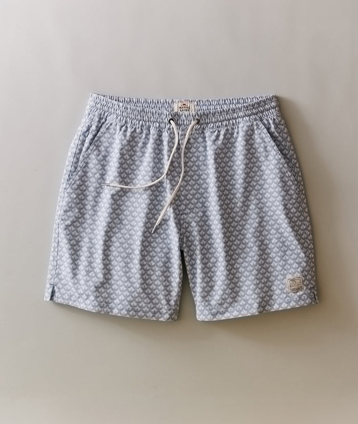 Lined Sport & Swim Short 6" - Light Blue Agave Print