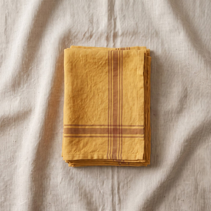 Linen Tales Napkins (Set of 2), Amber Bronze Stripes