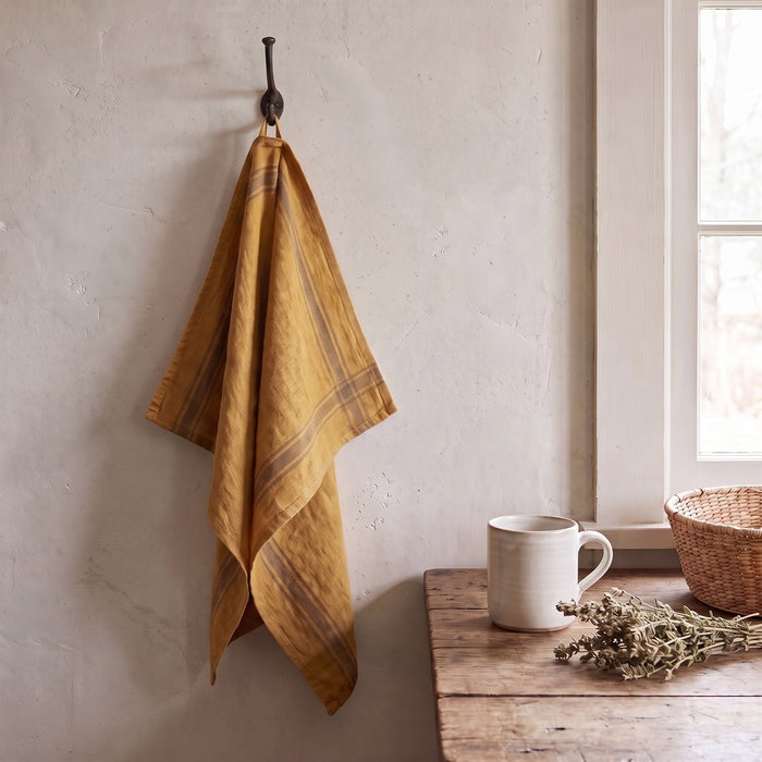 Linen Tales Napkins  (Set of 2), Amber Bronze Stripes, styled at home