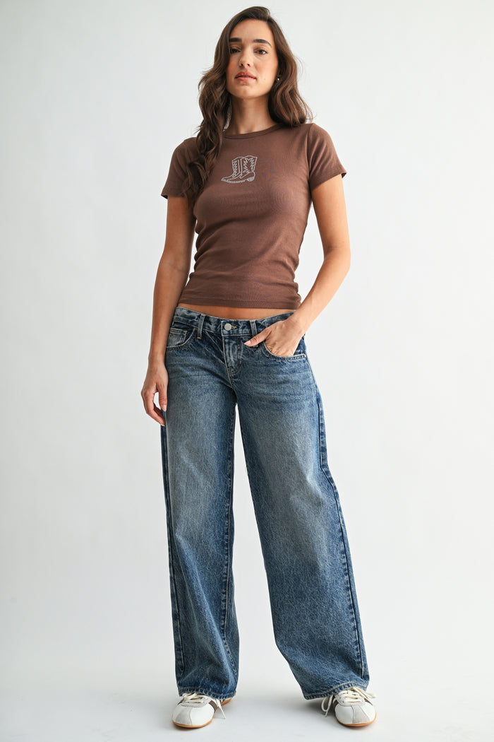 Low Rise Relaxed Straight Jean - BP550N - Medium Denim