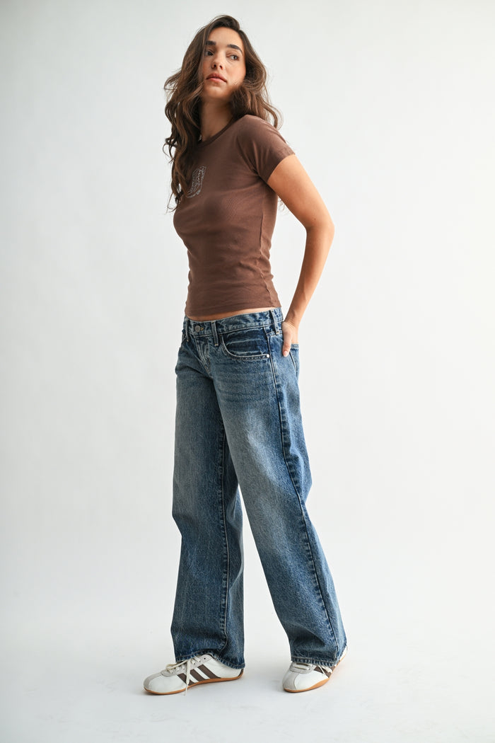Low Rise Relaxed Straight Jean - BP550N - Medium Denim