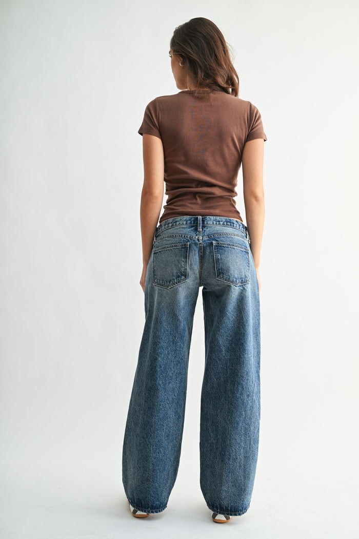 Low Rise Relaxed Straight Jean - BP550N - Medium Denim