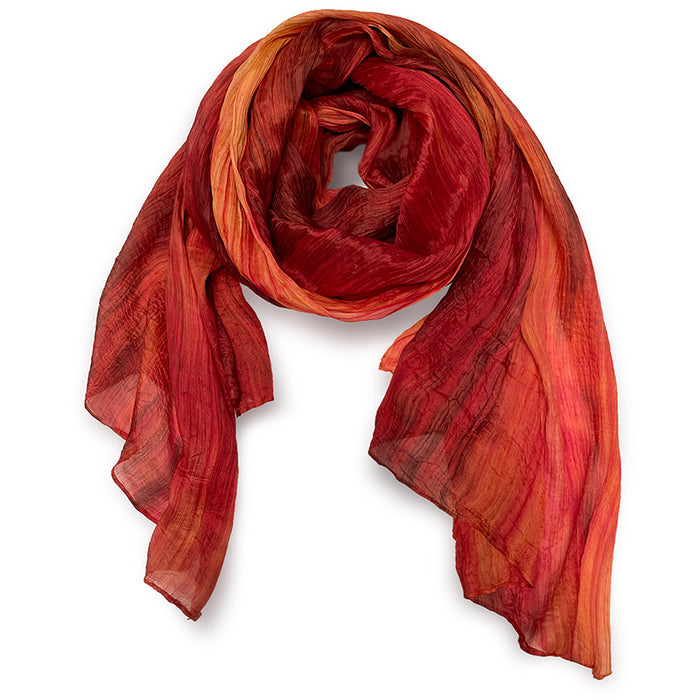 Lua Rust Watercolor Silk Scarf
