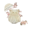 MADE TO ORDER Aida Handsmocked Pink Rose Romper 3-piece set