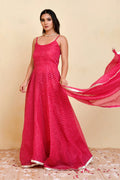 <img> Magenta Pink Kota Duriya Anarkali Set