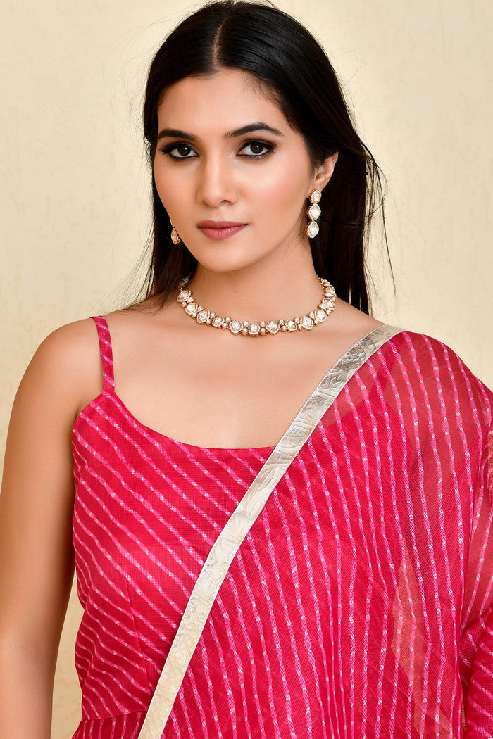<img> Magenta Pink Kota Duriya Anarkali Set