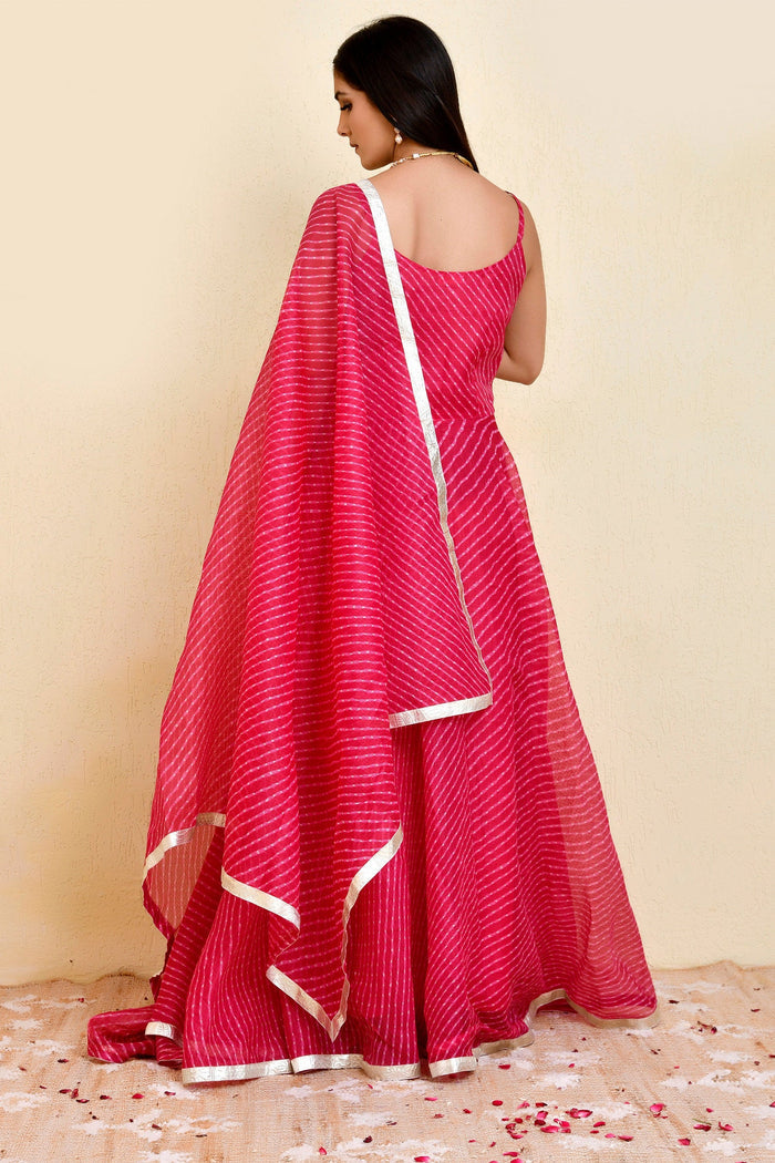 <img> Magenta Pink Kota Duriya Anarkali Set