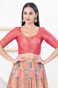 Magenta Shimmer Embroidered Blouse