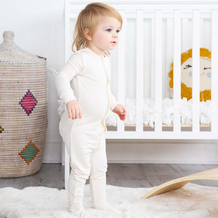 Magnetic Me - Modal Footie - Egret-Footies + Rompers (Basic)-Preemie-Posh Baby