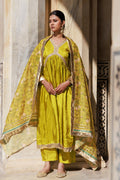 Mahendi Green Uppada Silk Kurta Set