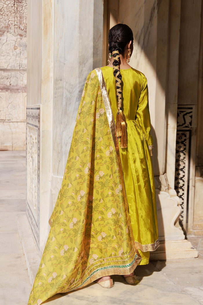 Mahendi Green Uppada Silk Kurta Set