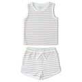 Makemake Organics - Organic Terry Tank & Shorts Set - Cabana Stripe-Sets-6-12M-Posh Baby