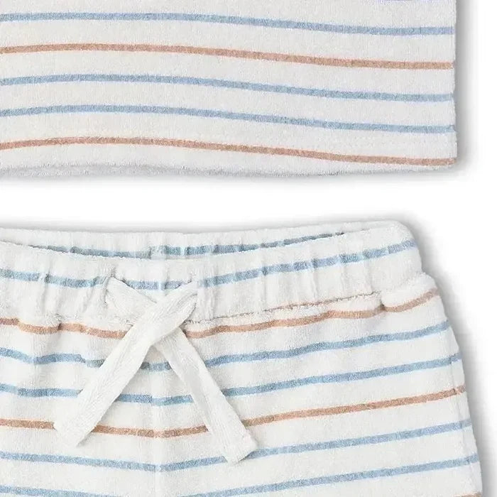 Makemake Organics - Organic Terry Tank & Shorts Set - Cabana Stripe-Sets-6-12M-Posh Baby