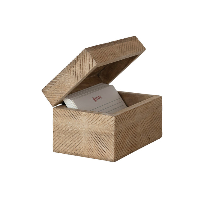 Mango Wood Recipe Box With Cards - Madison's Niche