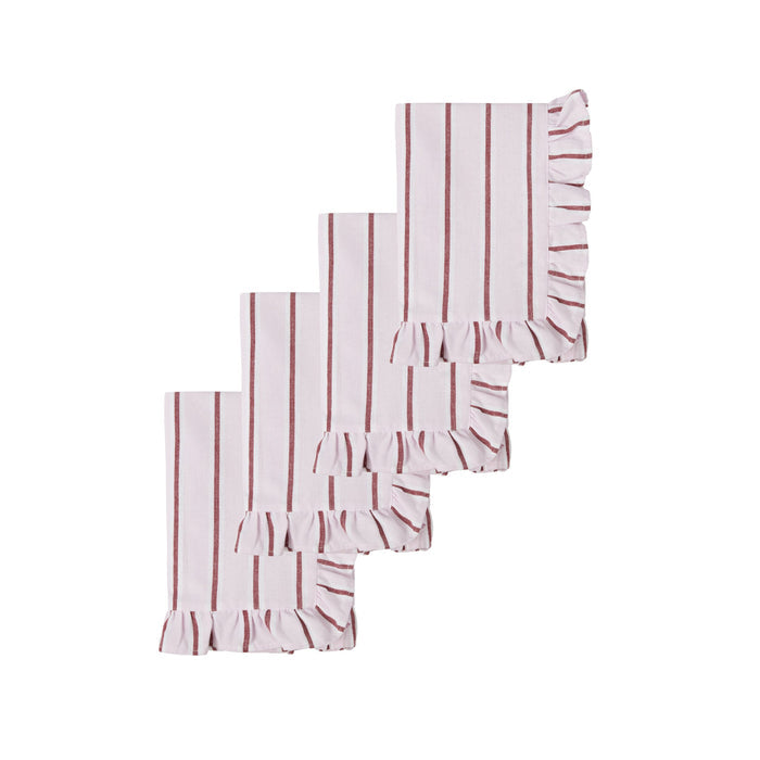 Marais Ruffle Stripe Napkin Merry Berry Set of 4