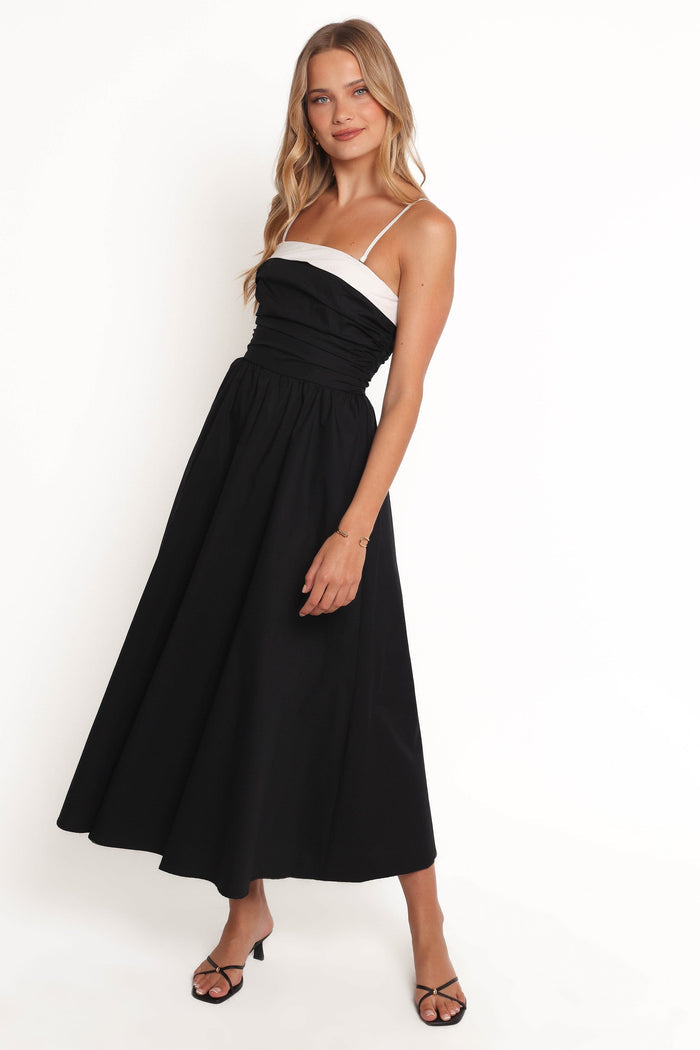 Petal and Pup USA DRESSES Marais Strapless Midi Dress - Black