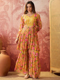 Marigold Yellow Crepe Sharara Set