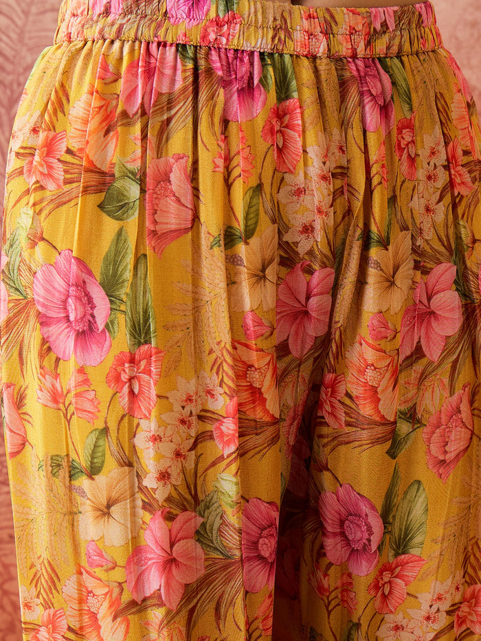 Marigold Yellow Crepe Sharara Set