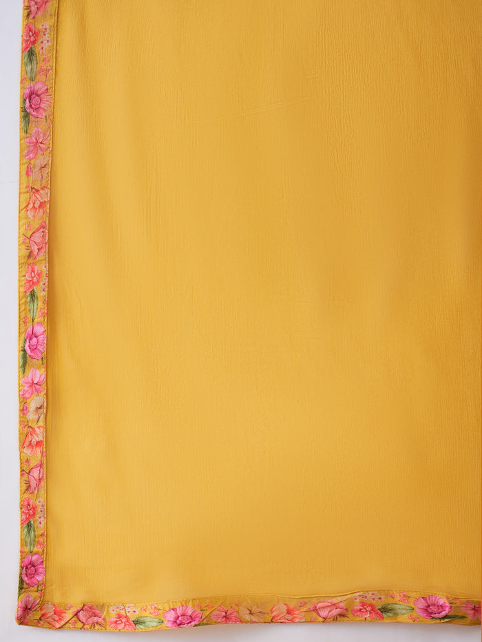 Marigold Yellow Crepe Sharara Set