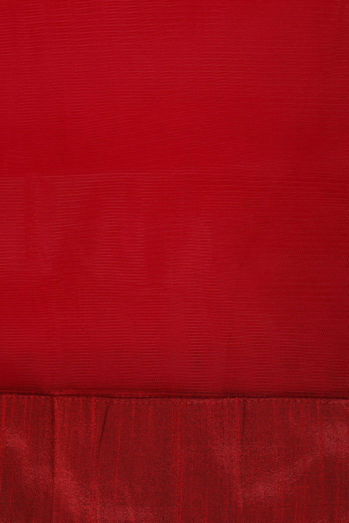 Maroon Raw Silk Kurti With Pants And Dupatta