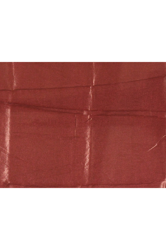 Maroon With Stripes Pattern And Embroidered Floral Border Designer Saree