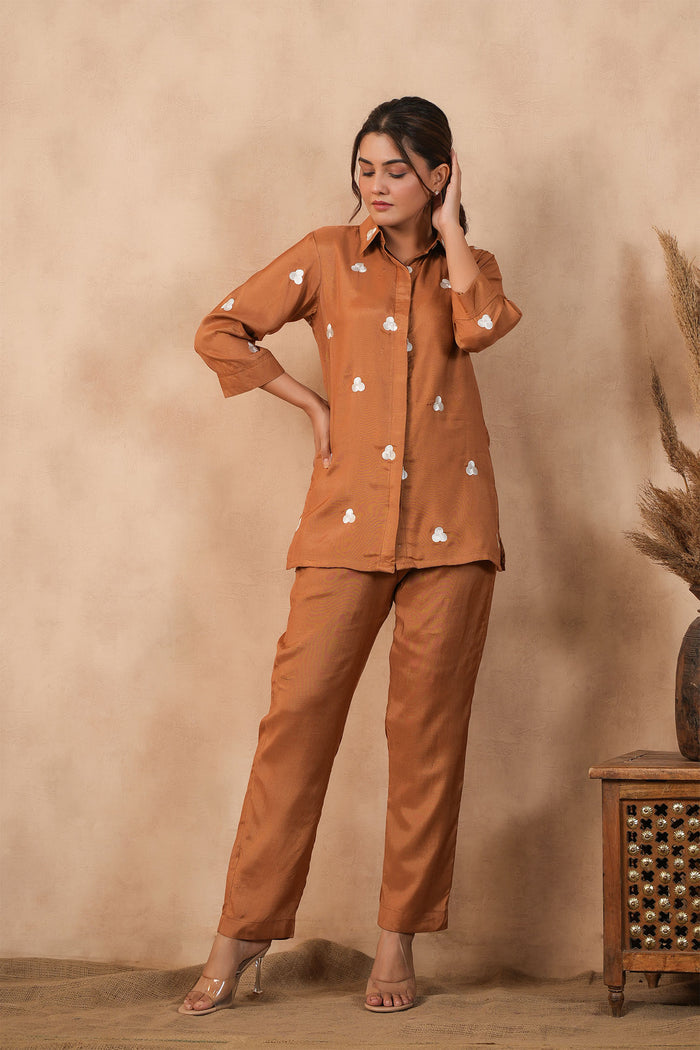 <img> Mars Brown Santoon Co-Ord Set