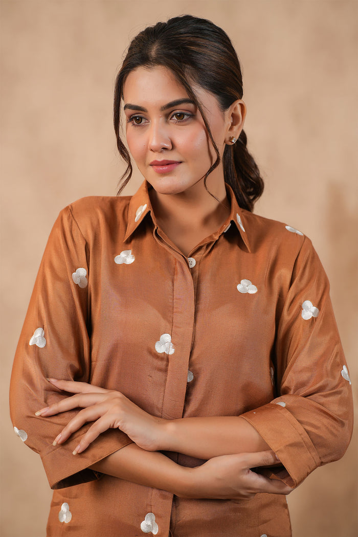 <img> Mars Brown Santoon Co-Ord Set