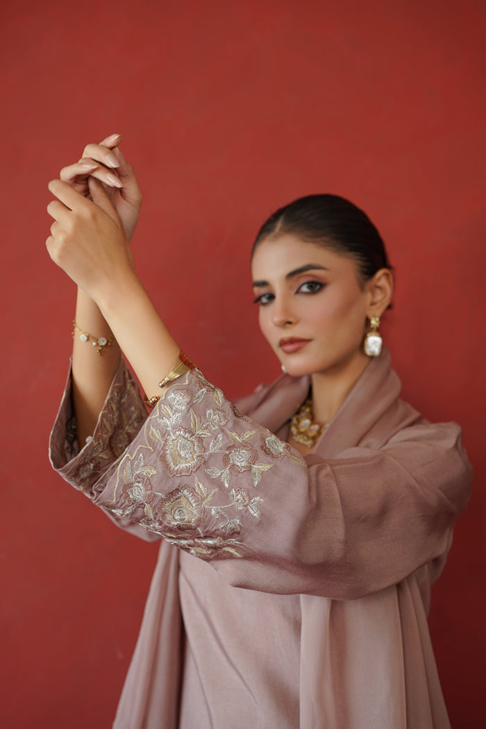 Mauve Rose Cuff Kurti
